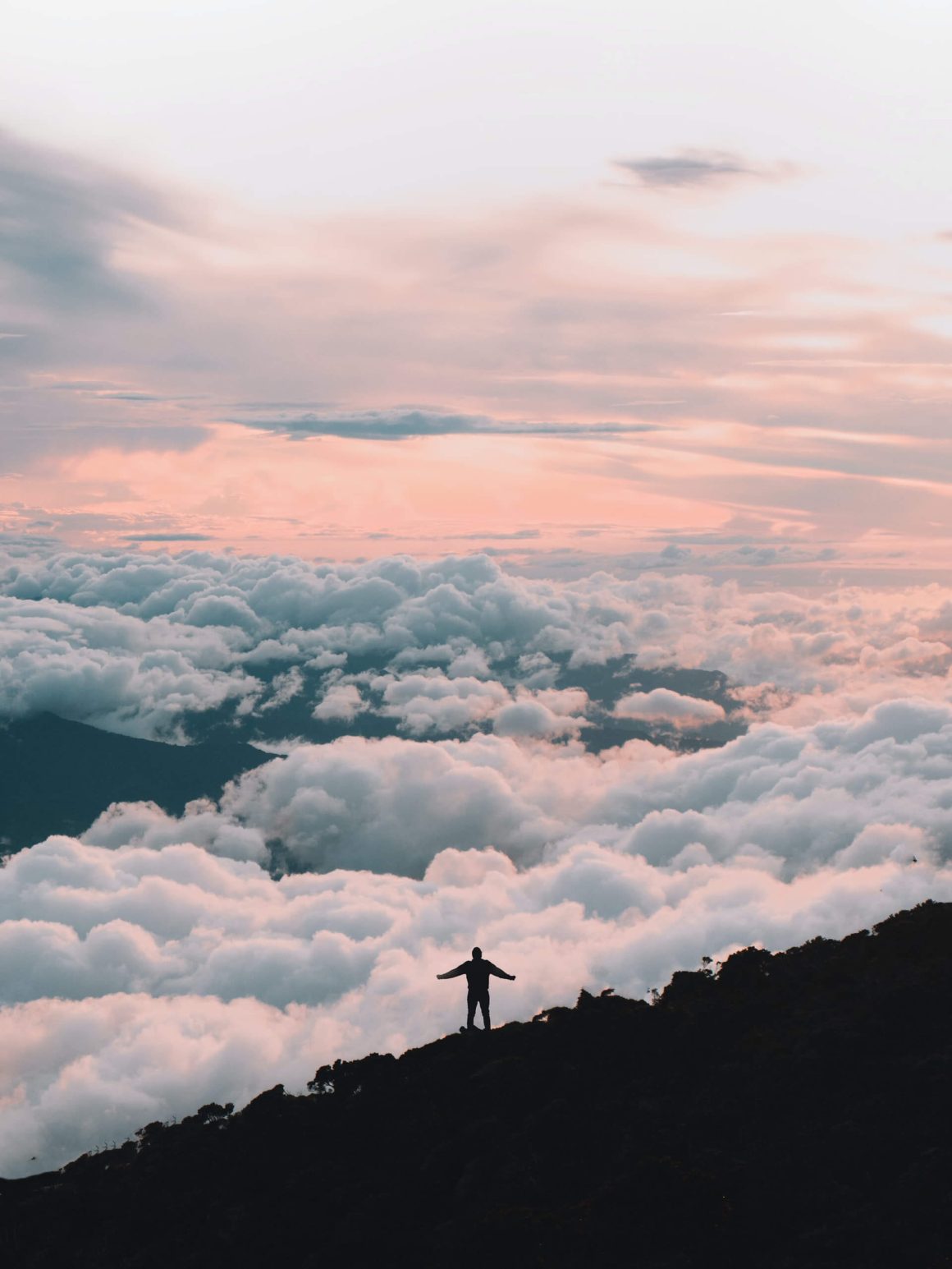 Persoon op de Mount Kinabalu in Maleisie