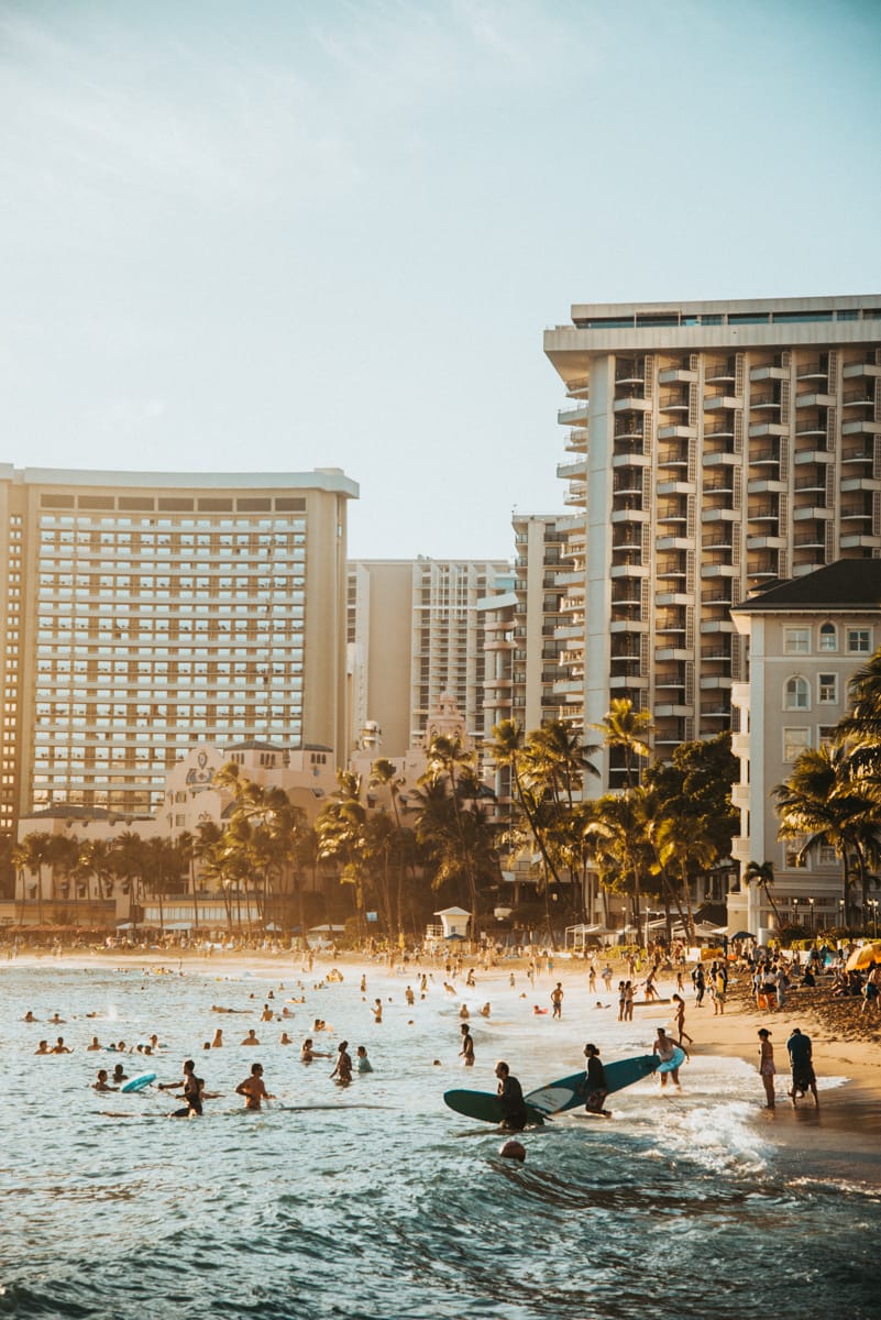 Surfers in Honolulu