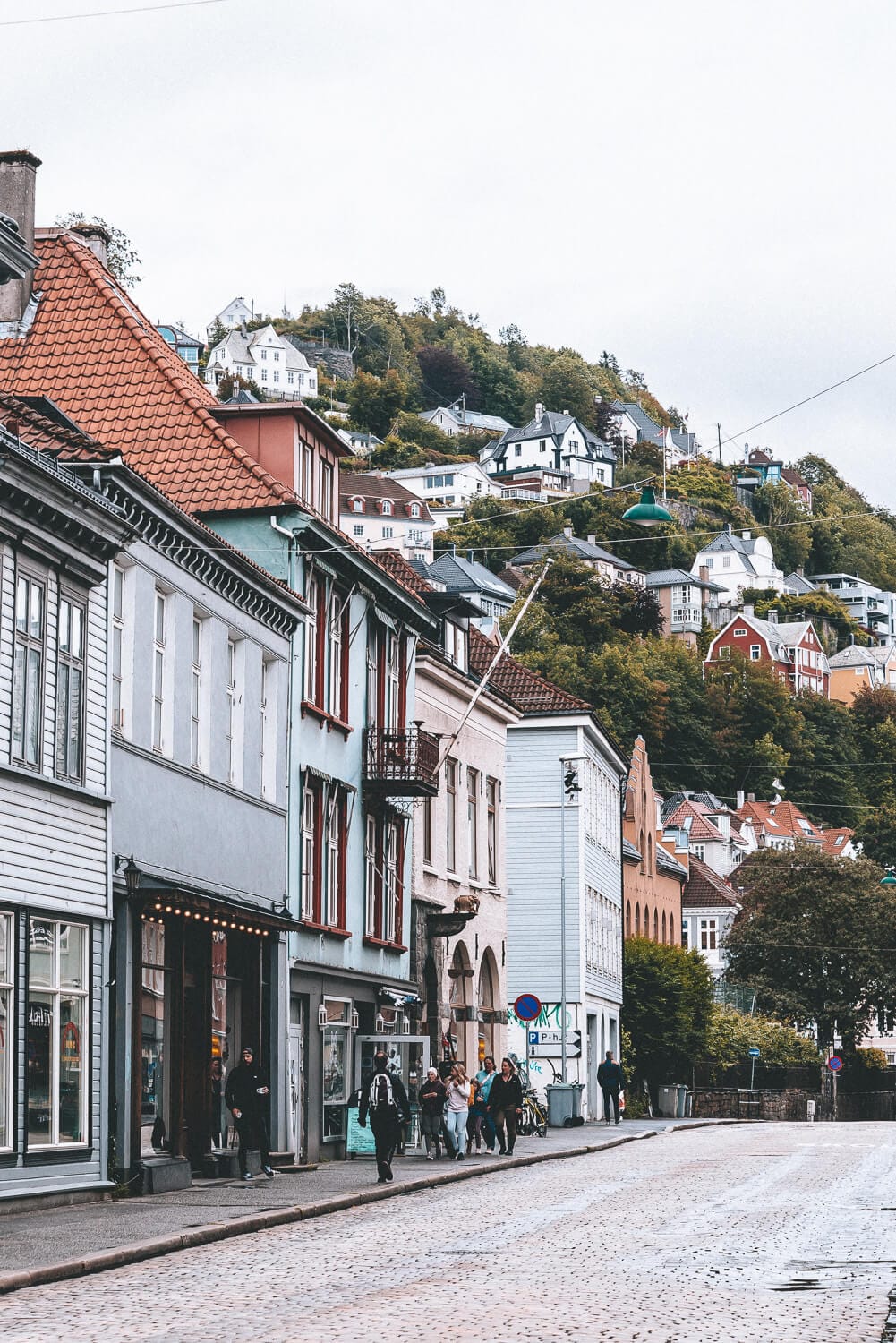 gekleurde huizen in Bergen