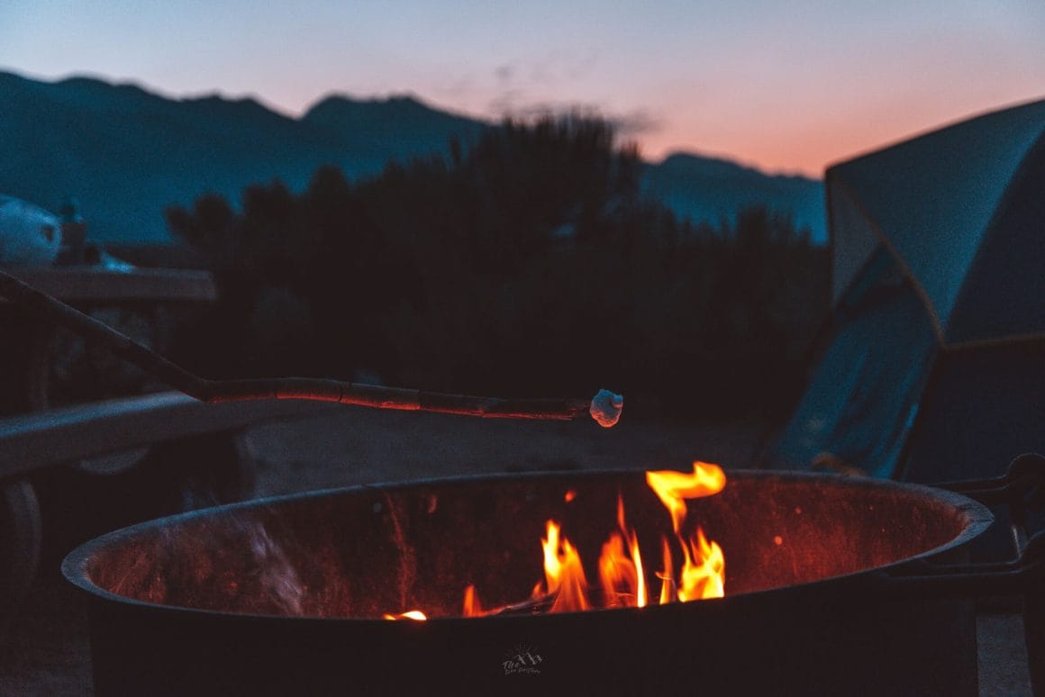Vuurt in Amerika camping