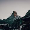 Top van Matterhorn in Zermatt dorp